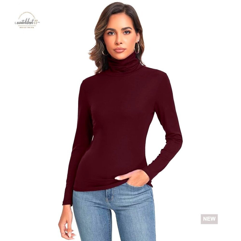 Long Sleeve Thermal Turtleneck Top Slim Fit Active Layer Shirt